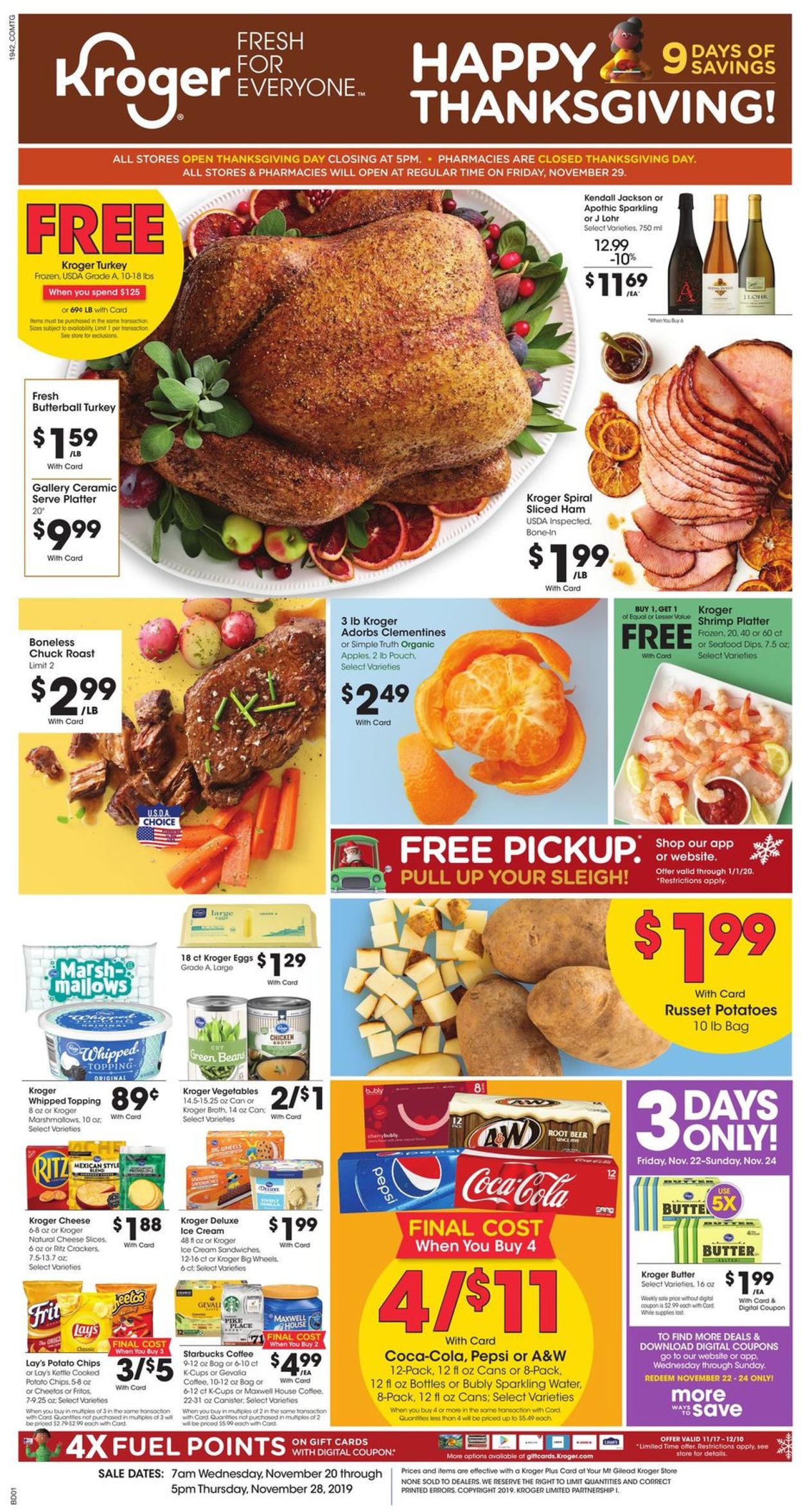 Kroger Thanksgiving Ad 2019 Current Weekly Ad 11 20 11 28 2019 Frequent Ads Com