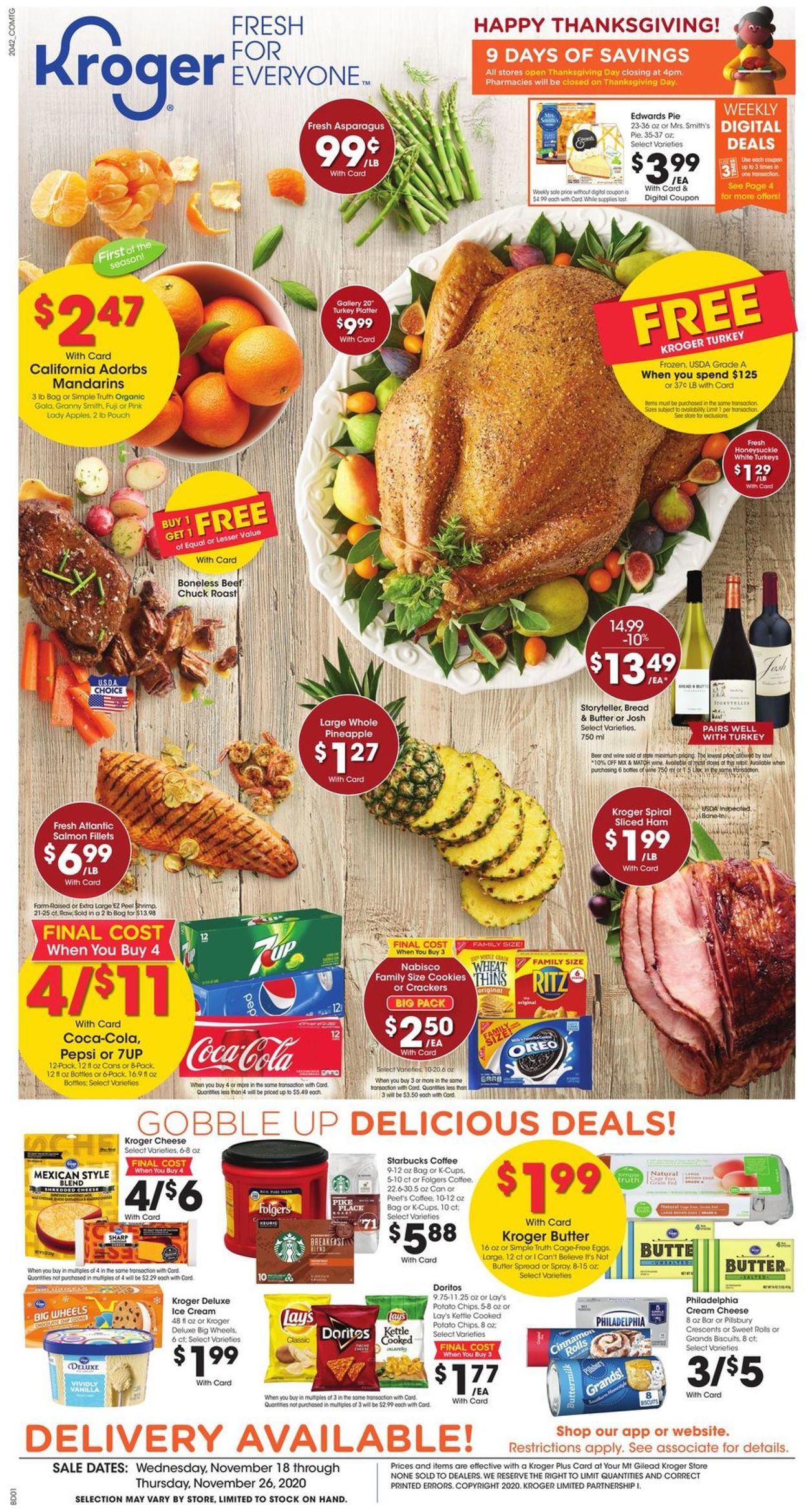 Kroger Thanksgiving 2020 Current Weekly Ad 11 19 11 26 2020 Frequent Ads Com