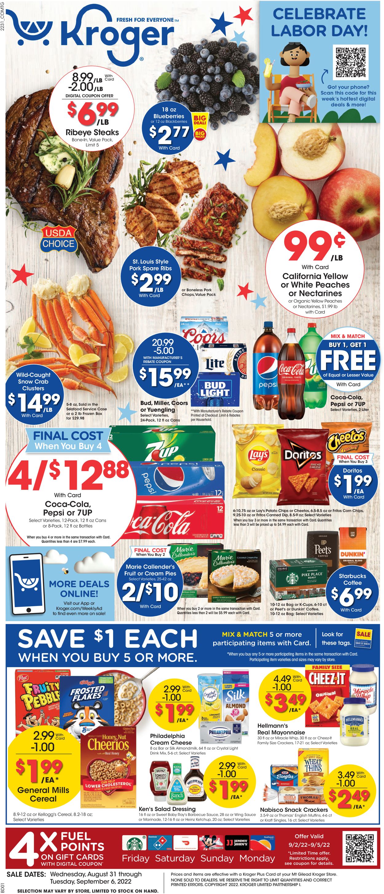 Catalogue Kroger from 08/31/2022