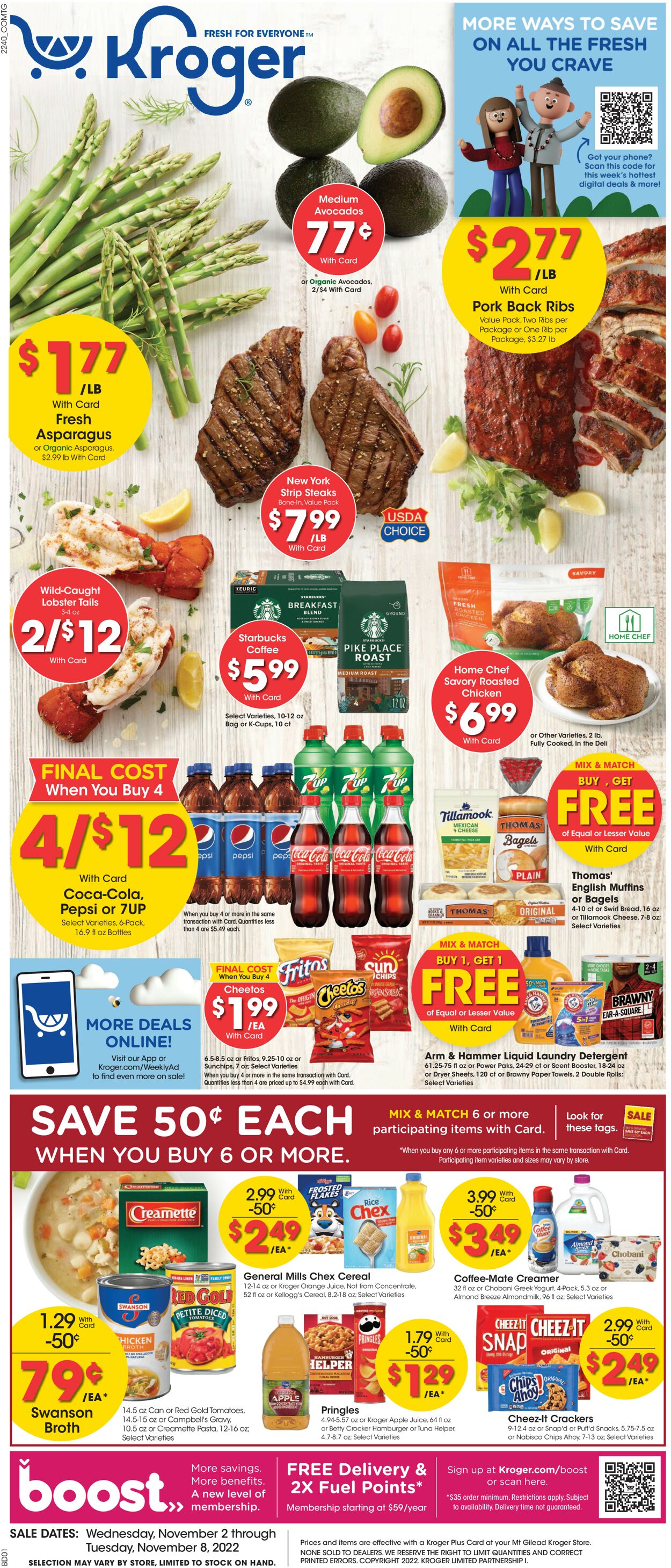 Kroger Current weekly ad 11/02 11/08/2022