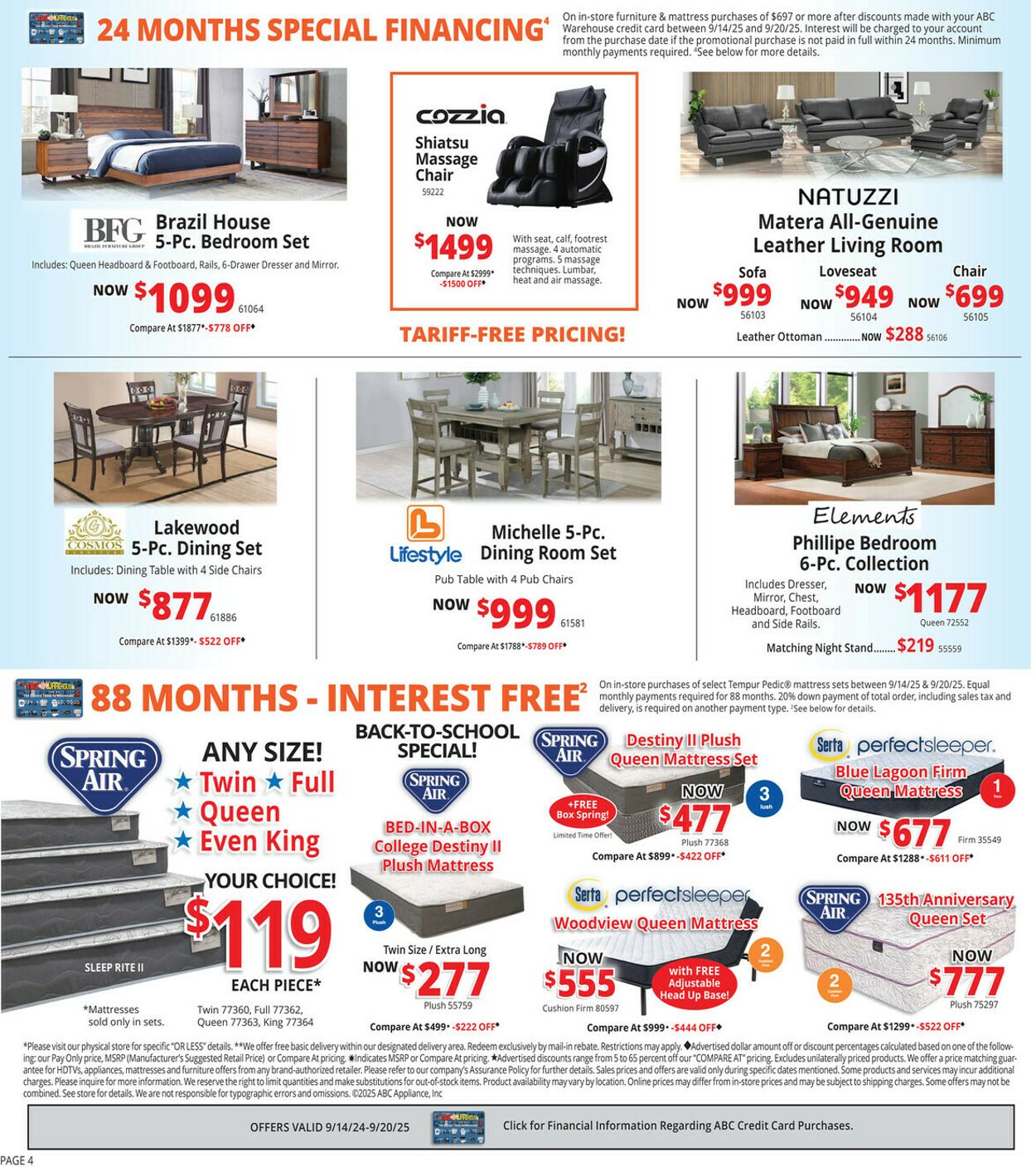 Catalogue ABC Warehouse from 09/14/2025