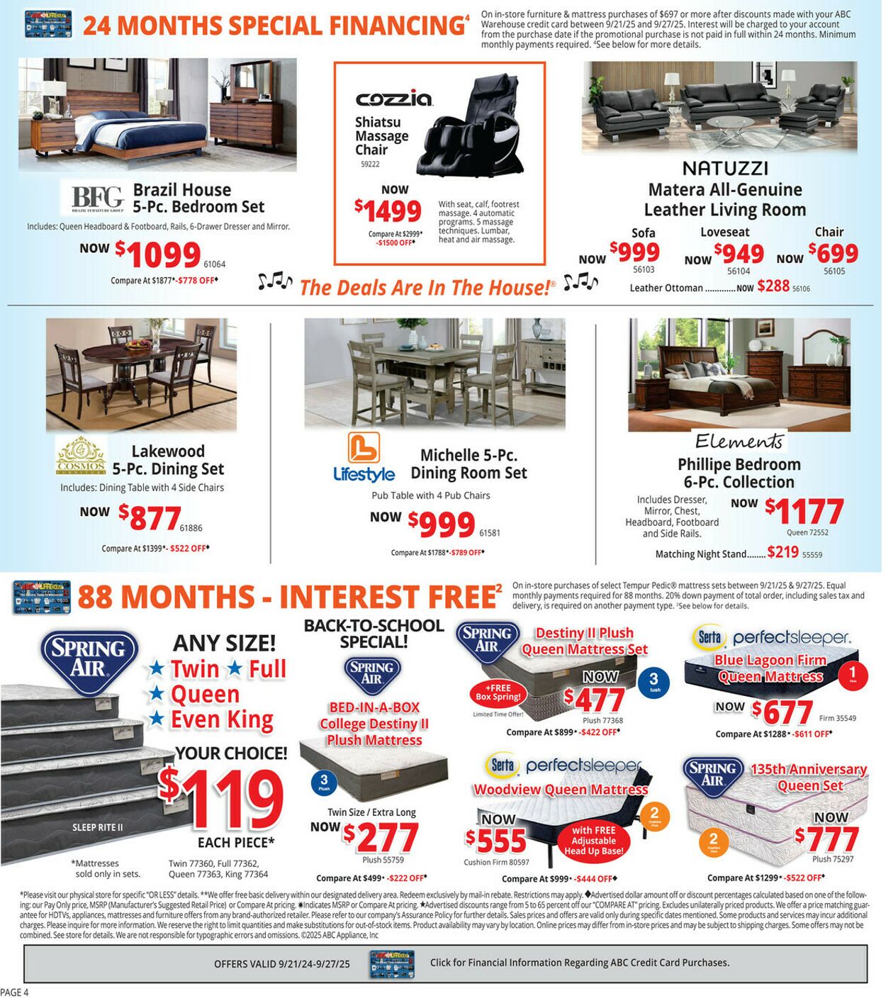 Catalogue ABC Warehouse from 09/21/2025
