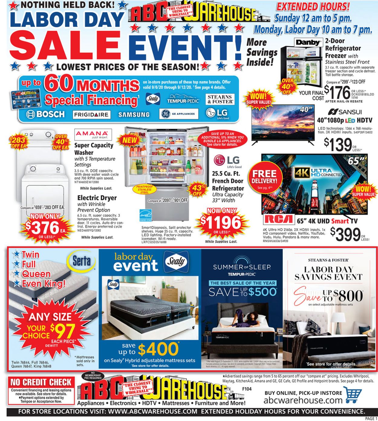 ABC Warehouse Current weekly ad 09/06 - 09/12/2020 - frequent-ads.com