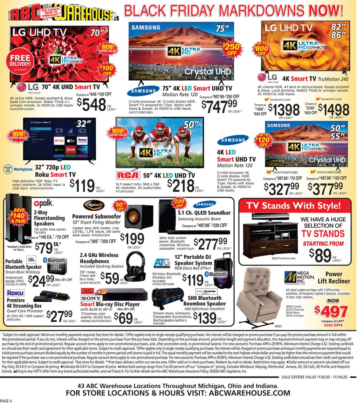 ABC Warehouse Black Friday 2020 Current weekly ad 11/08 11/14/2020 [4