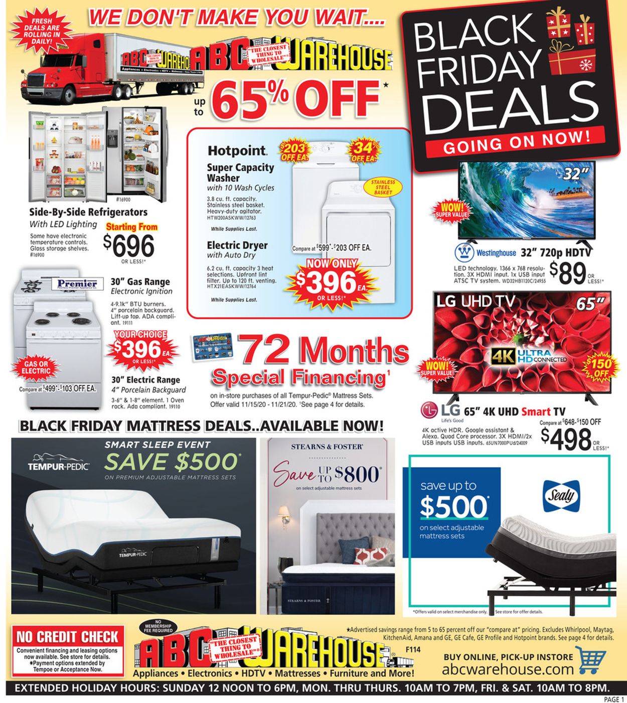ABC Warehouse Black Friday 2020 Current weekly ad 11/15 - 11/21/2020