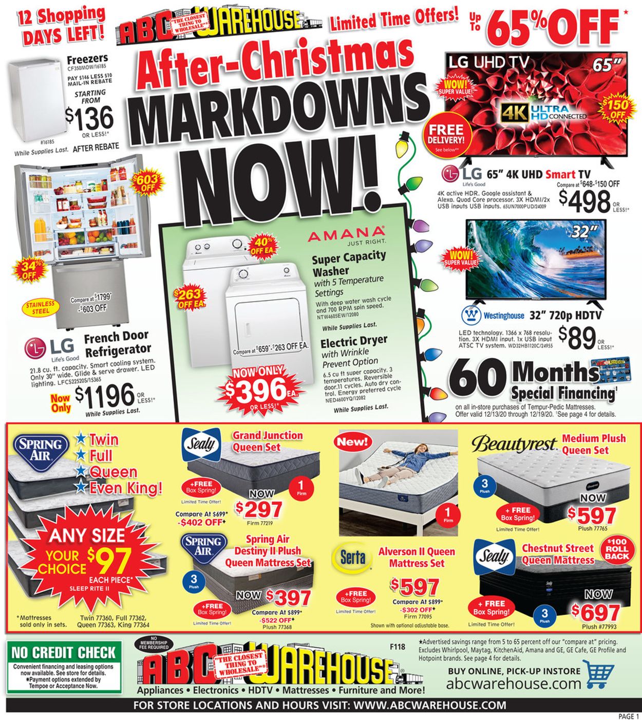 Catalogue ABC Warehouse After-Christmas Markdowns 2020 from 12/13/2020
