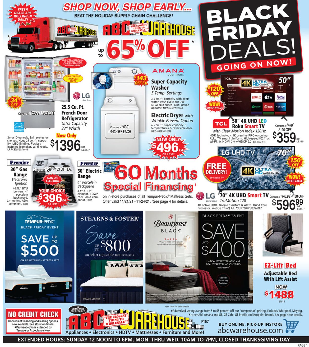 ABC Warehouse BLACK FRIDAY AD 2021 Current weekly ad 11/21 11/24/2021