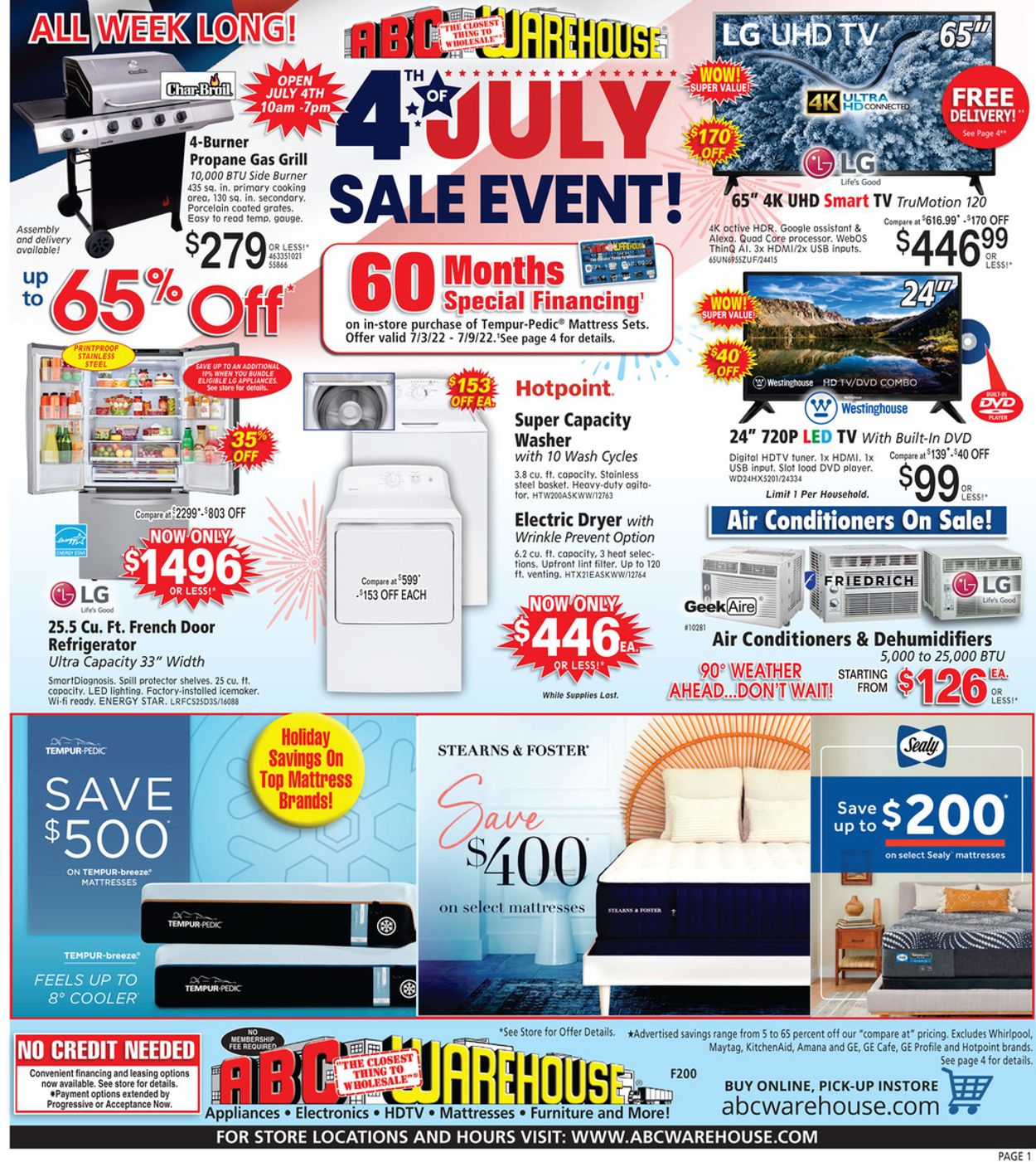 Catalogue ABC Warehouse - 4th of July Sale from 07/03/2022