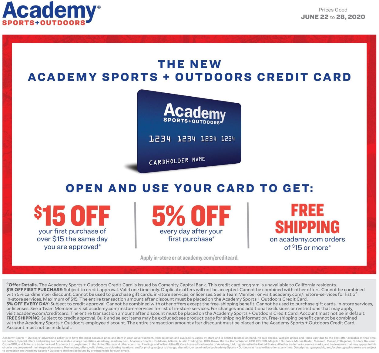 Catalogue Academy Sports from 06/22/2020