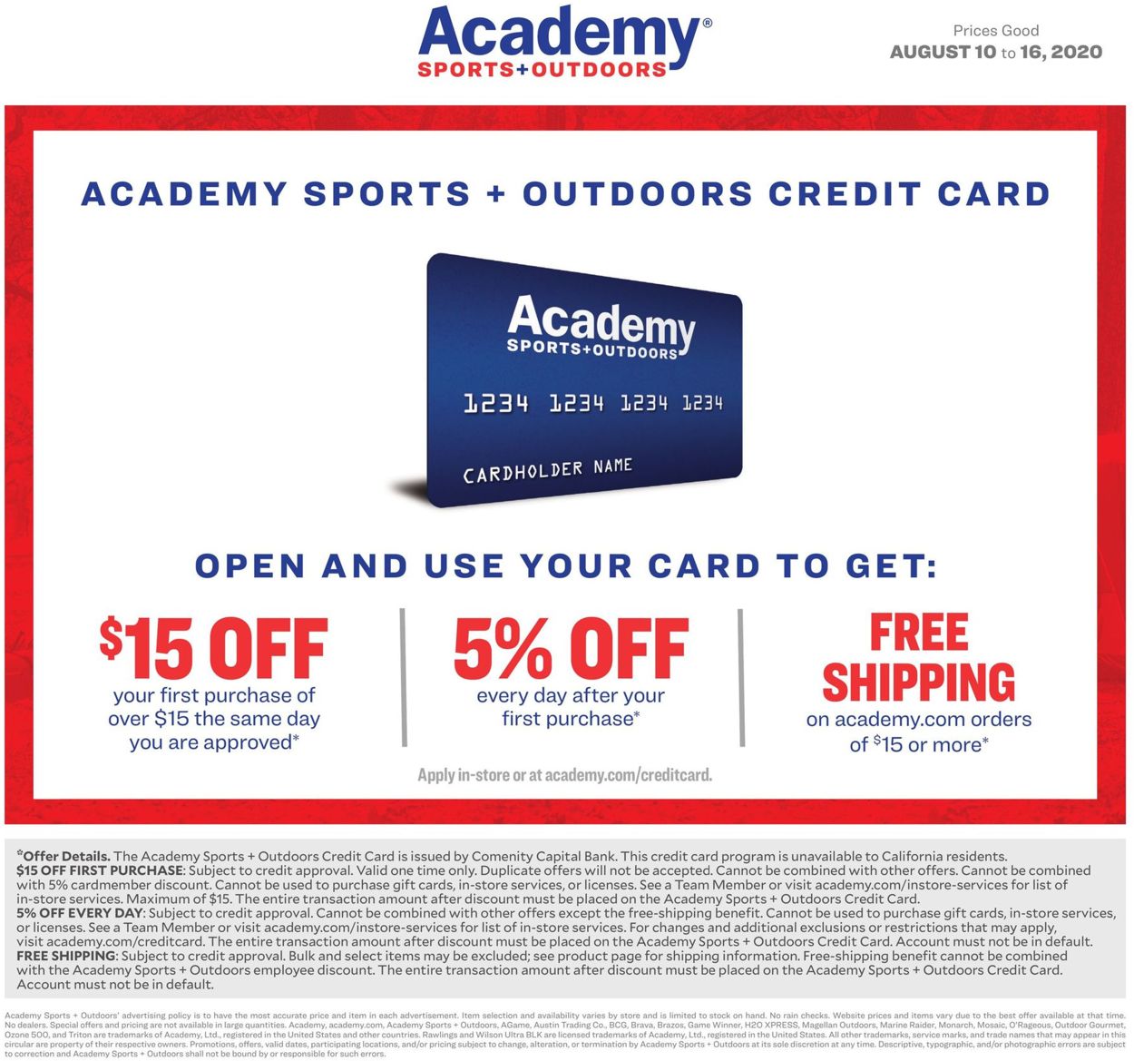 Catalogue Academy Sports from 08/10/2020