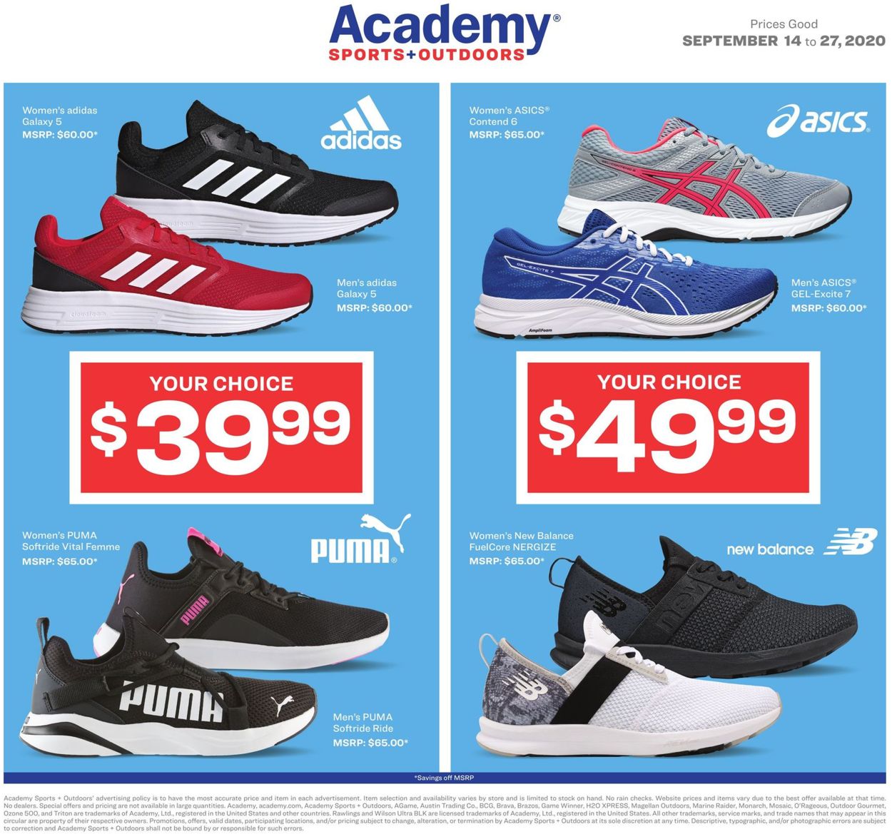 Catalogue Academy Sports from 09/14/2020