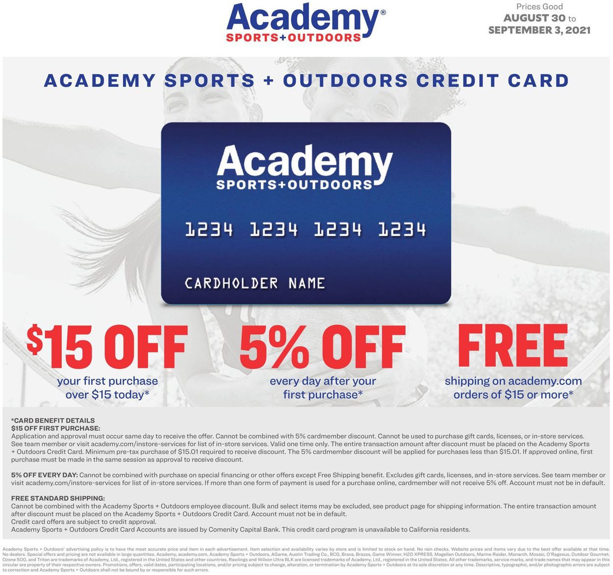 Catalogue Academy Sports from 08/30/2021