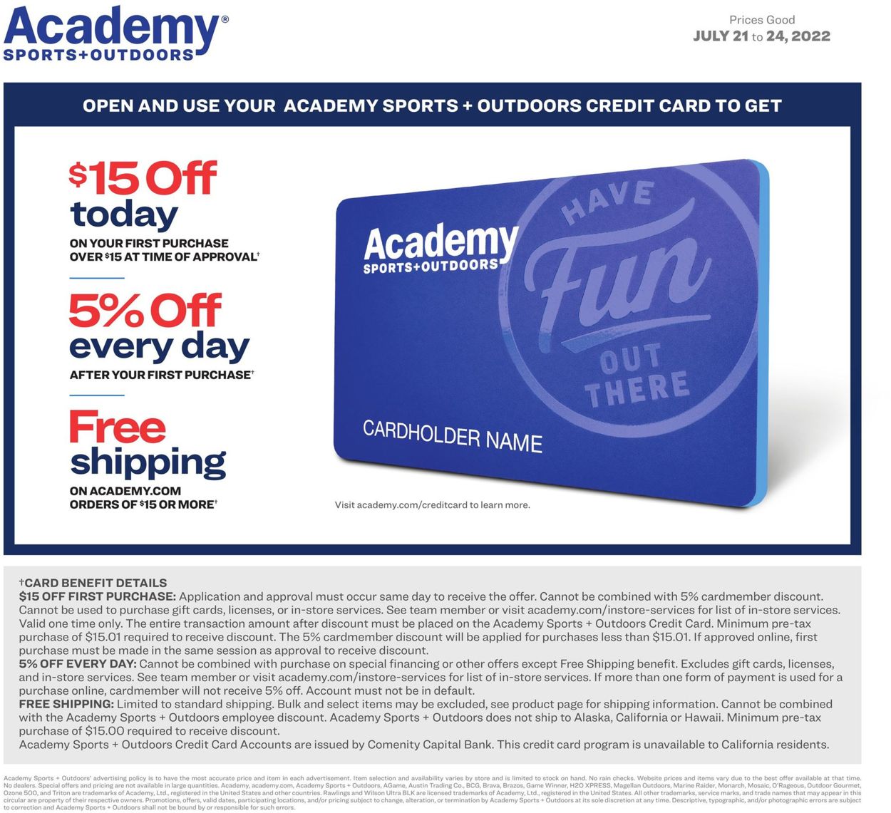 Catalogue Academy Sports from 07/21/2022