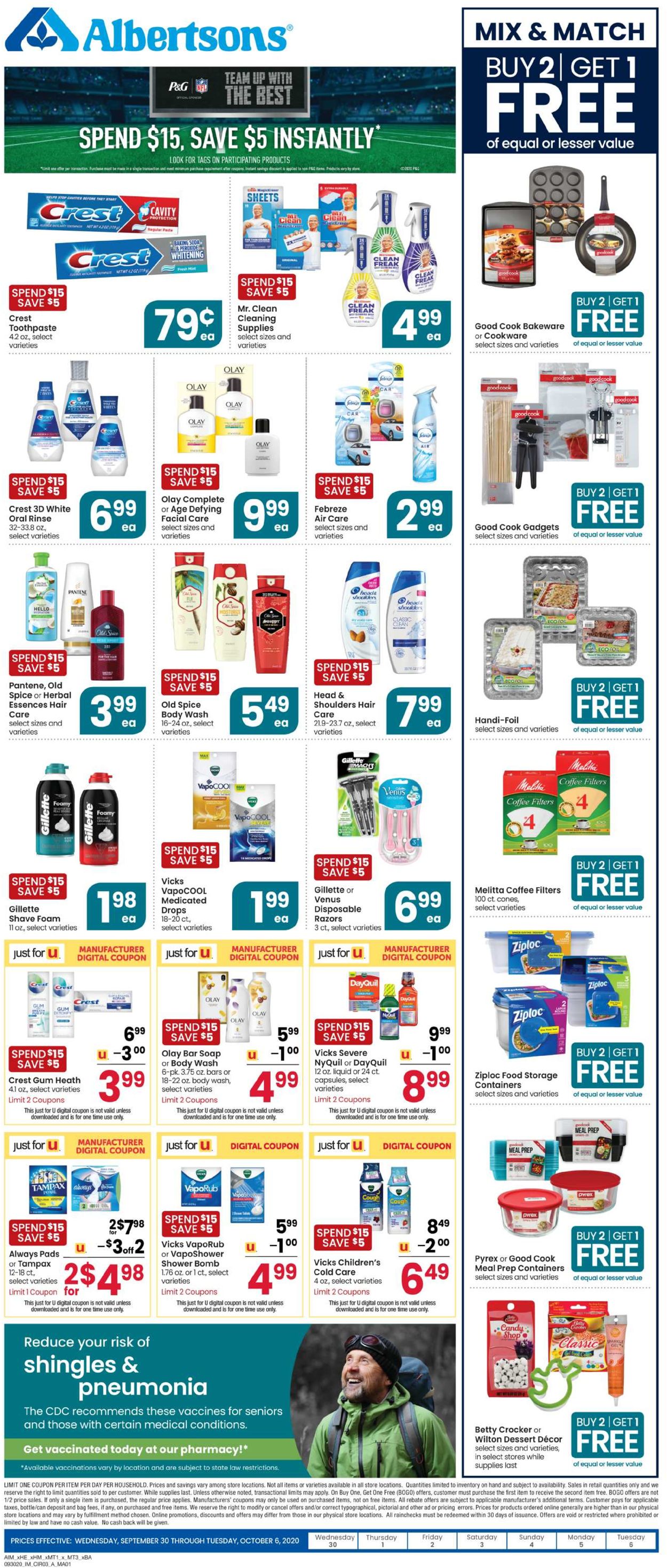 Catalogue Albertsons from 09/30/2020