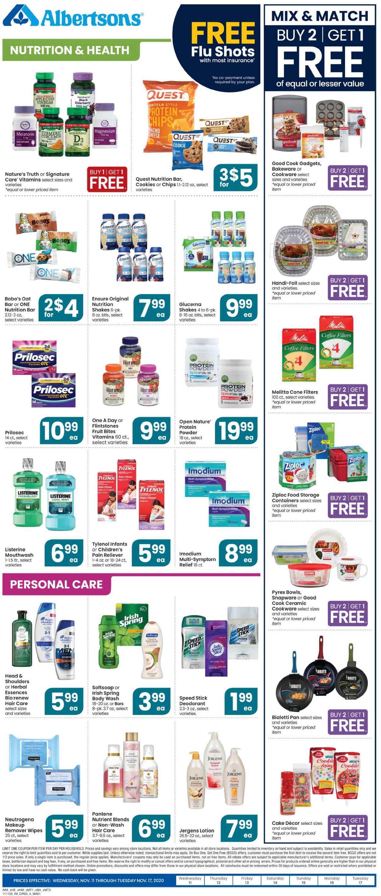 Catalogue Albertsons from 11/11/2020