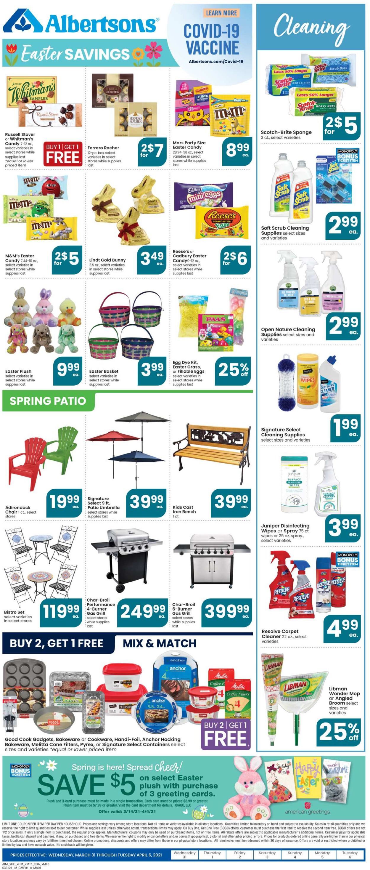 Catalogue Albertsons Easter 2021 from 03/31/2021