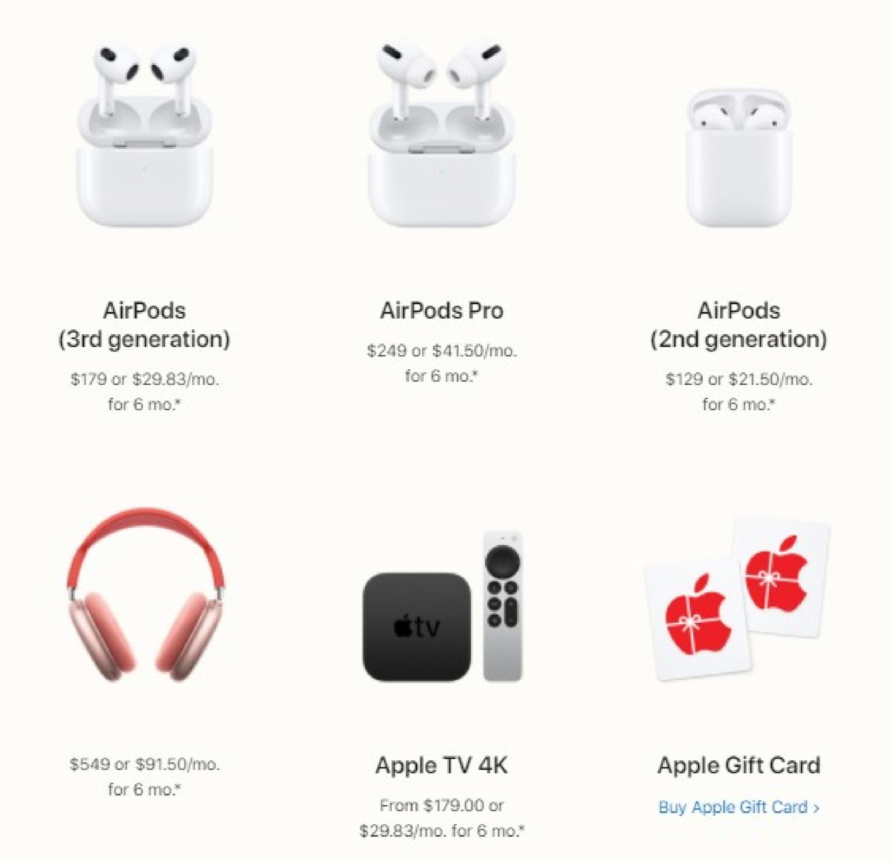 Catalogue Apple from 12/22/2021