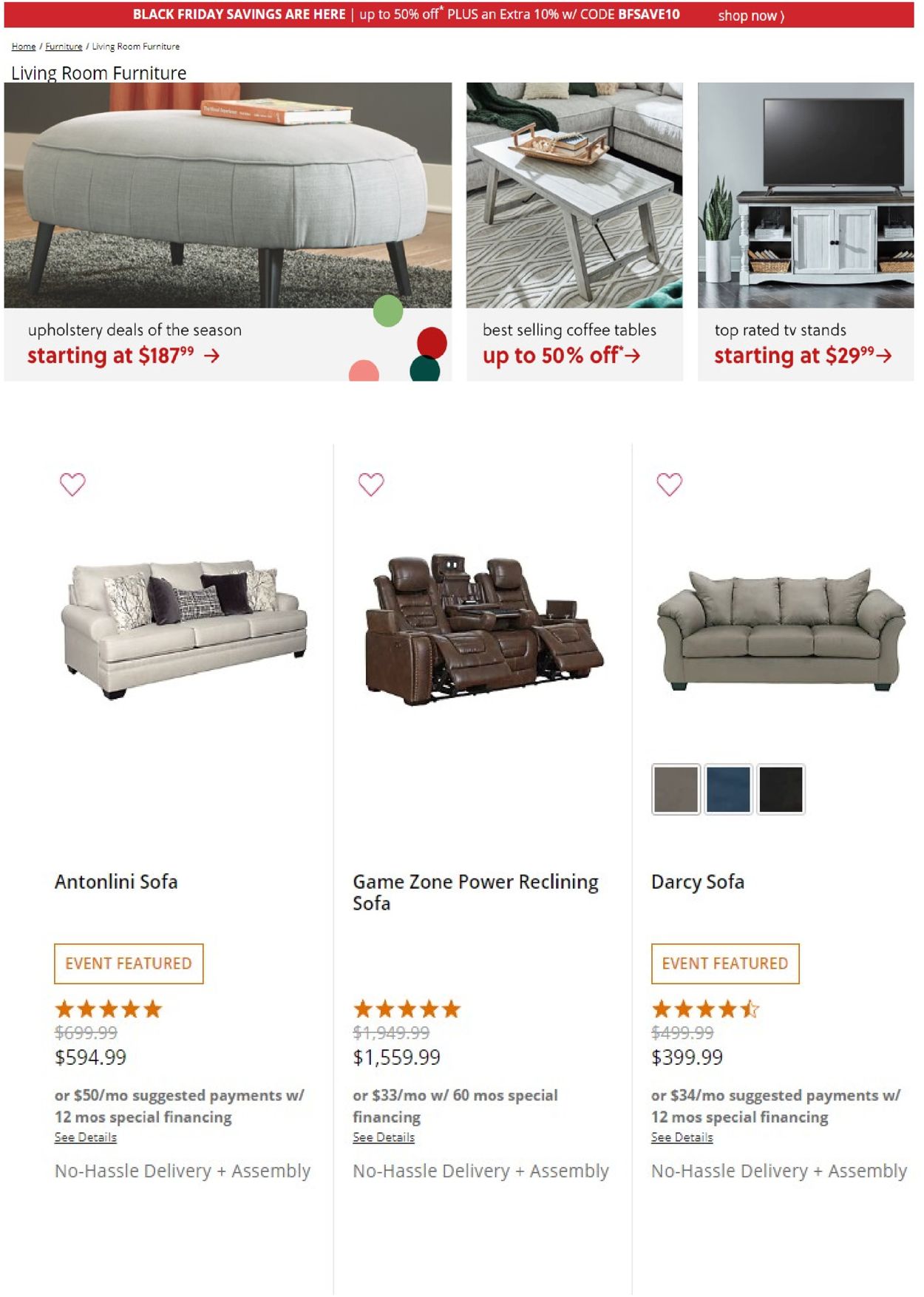 Catalogue Ashley Furniture Black Friday 2020 from 11/26/2020
