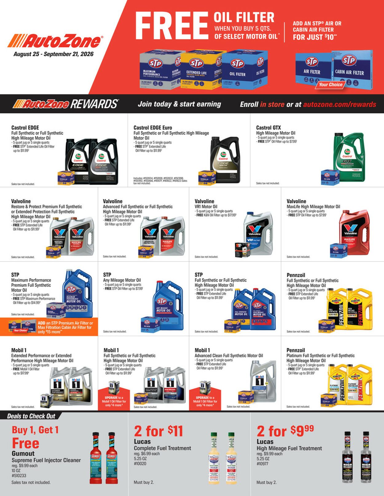 Catalogue Autozone from 08/25/2026