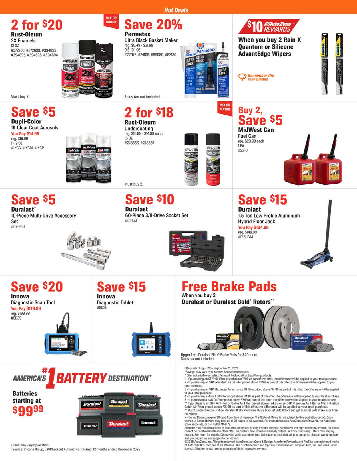 Catalogue Autozone from 08/25/2026