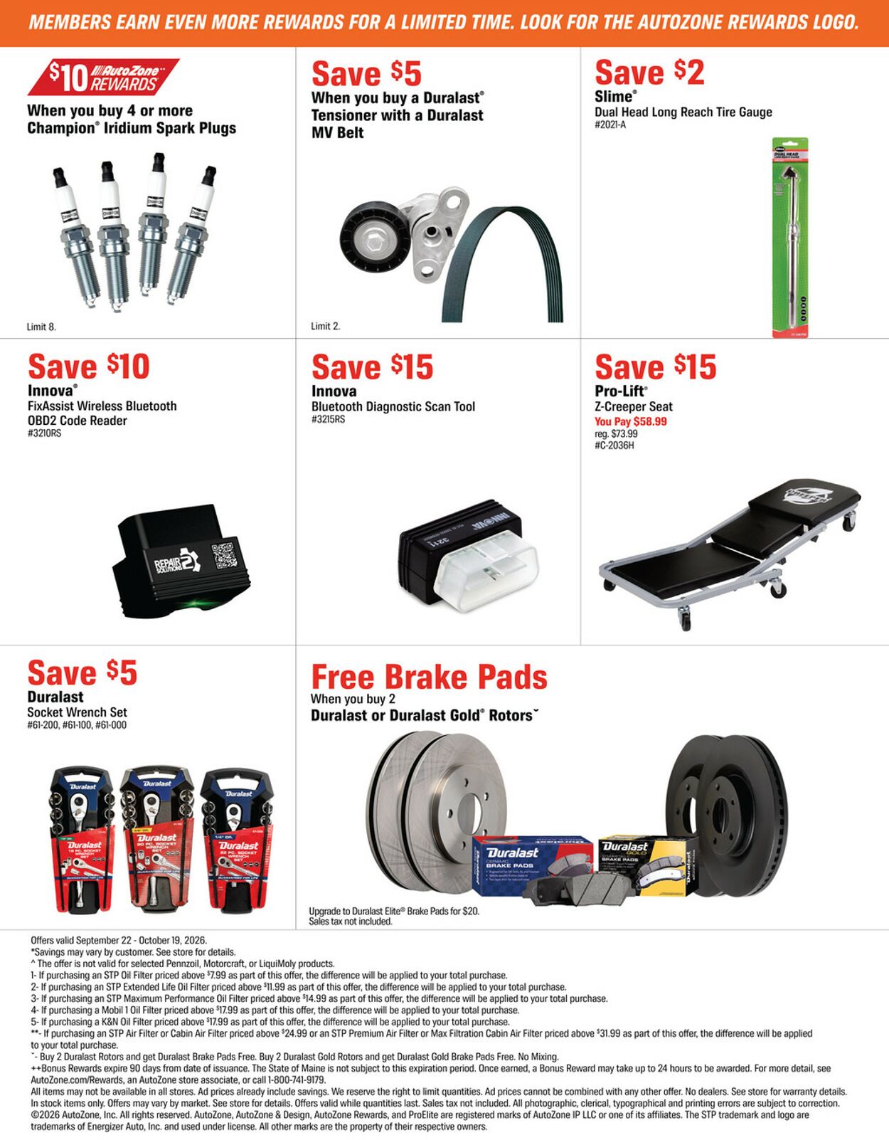 Catalogue Autozone from 09/22/2026