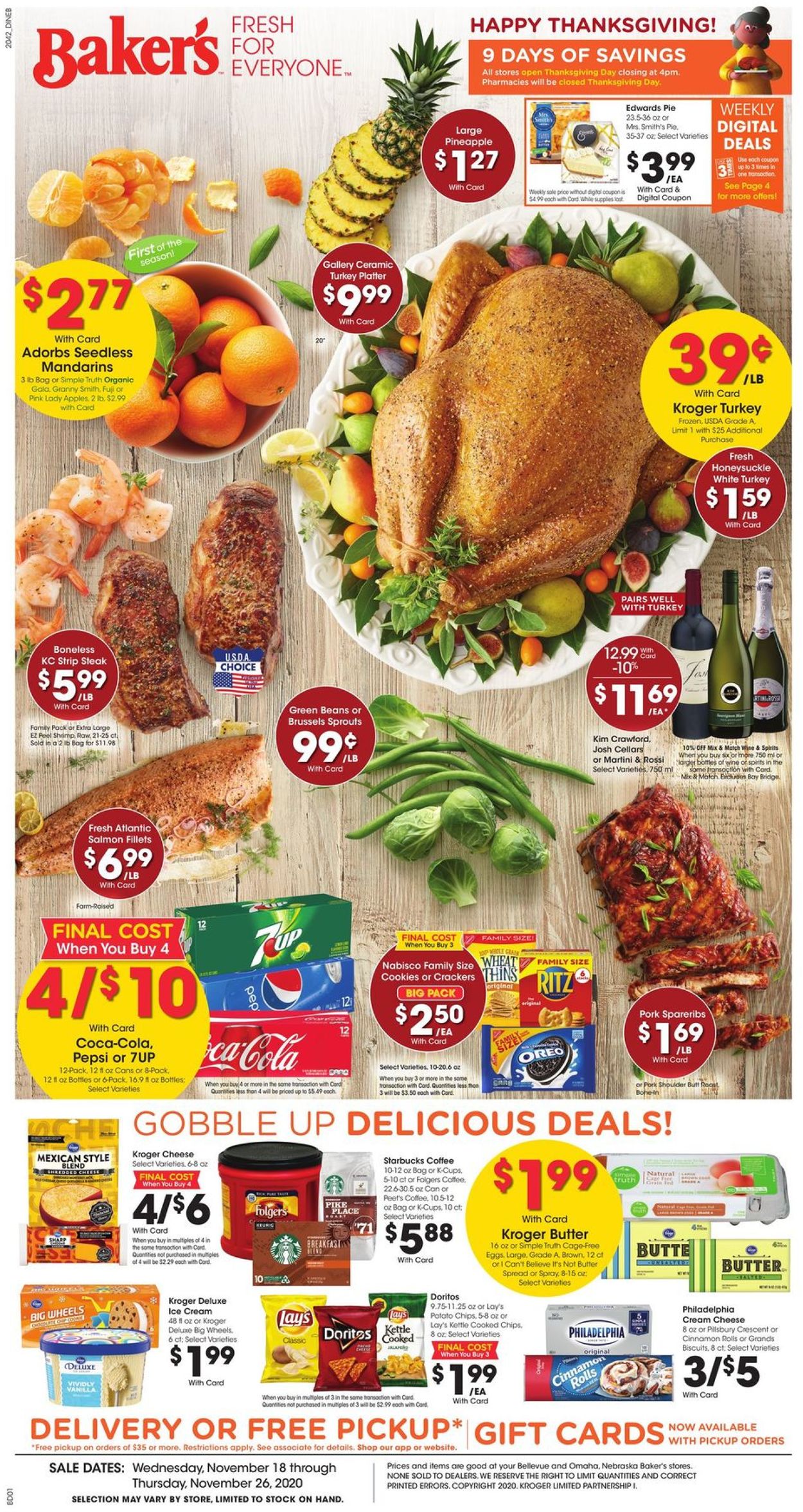 Catalogue Baker's Thanksgiving ad 2020 from 11/18/2020