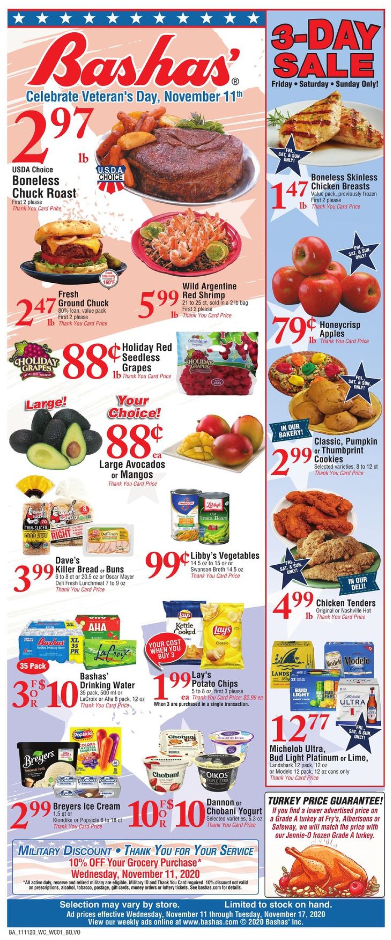 Bashas Current weekly ad 11/11 11/17/2020