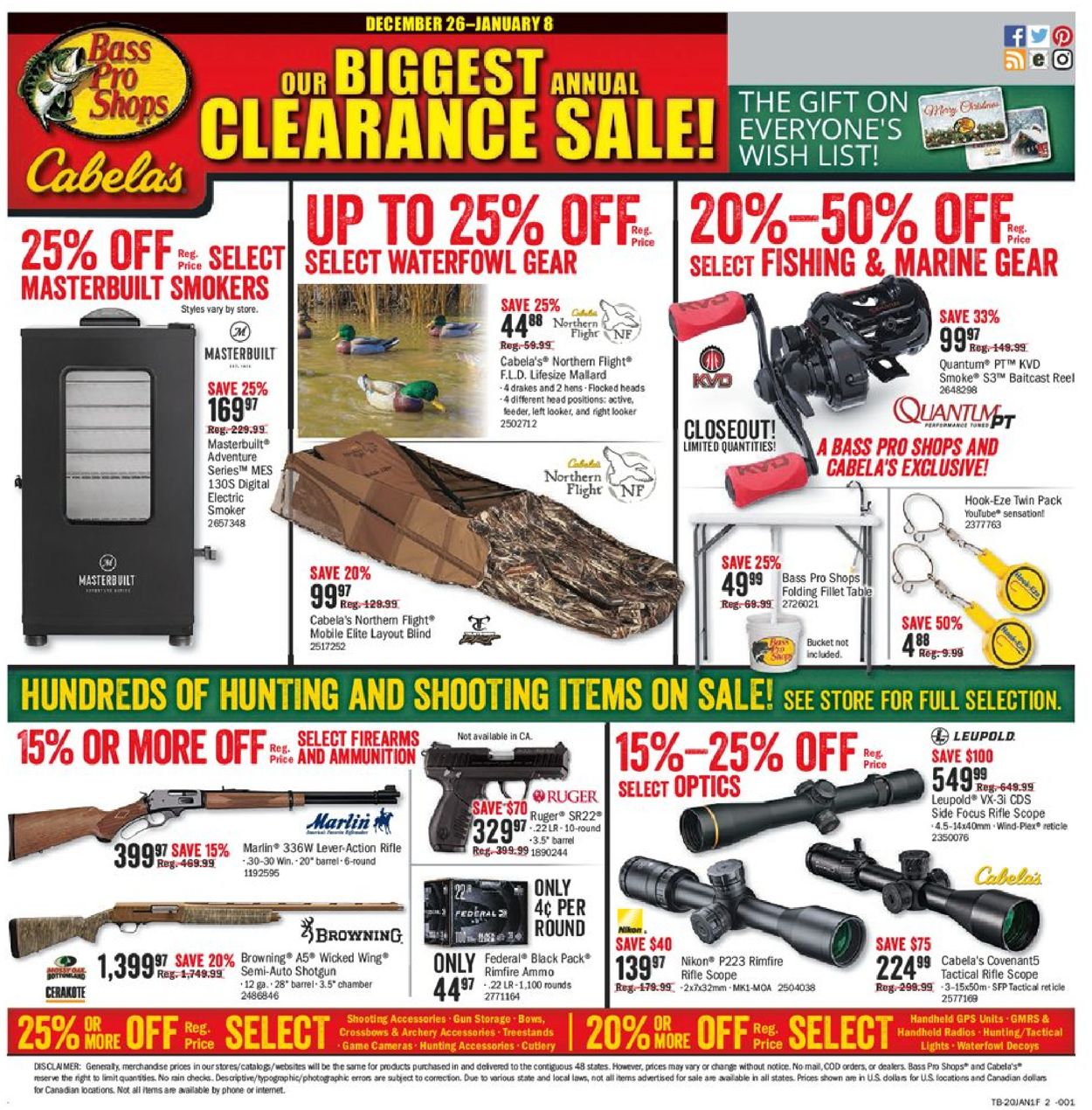 Catalogue Bass Pro - The BIGGEST Sale Ad from 12/26/2019