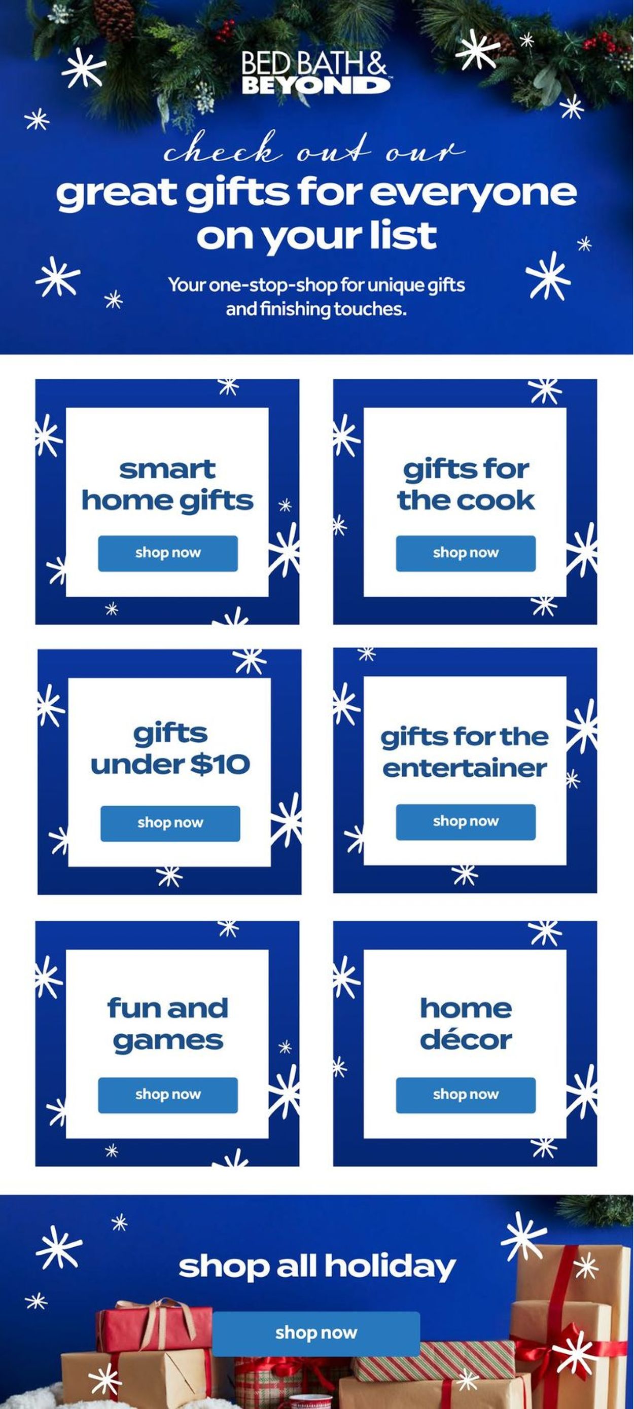 Catalogue Bed Bath and Beyond Holiday Gifts 2020 from 12/01/2020