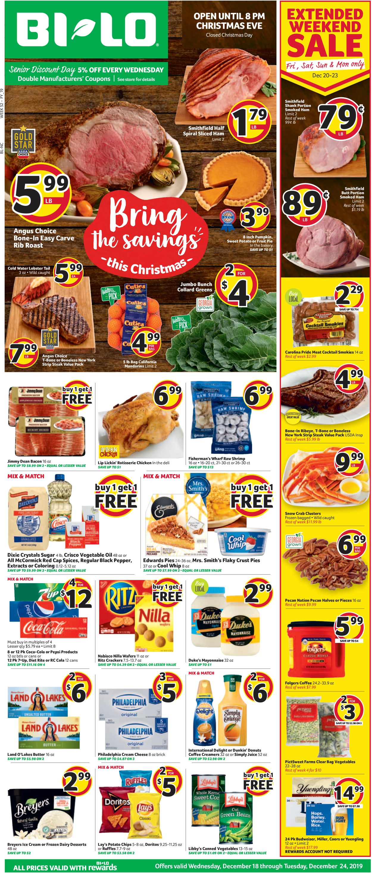 Catalogue BI-LO - Christmas Ad 2019 from 12/18/2019