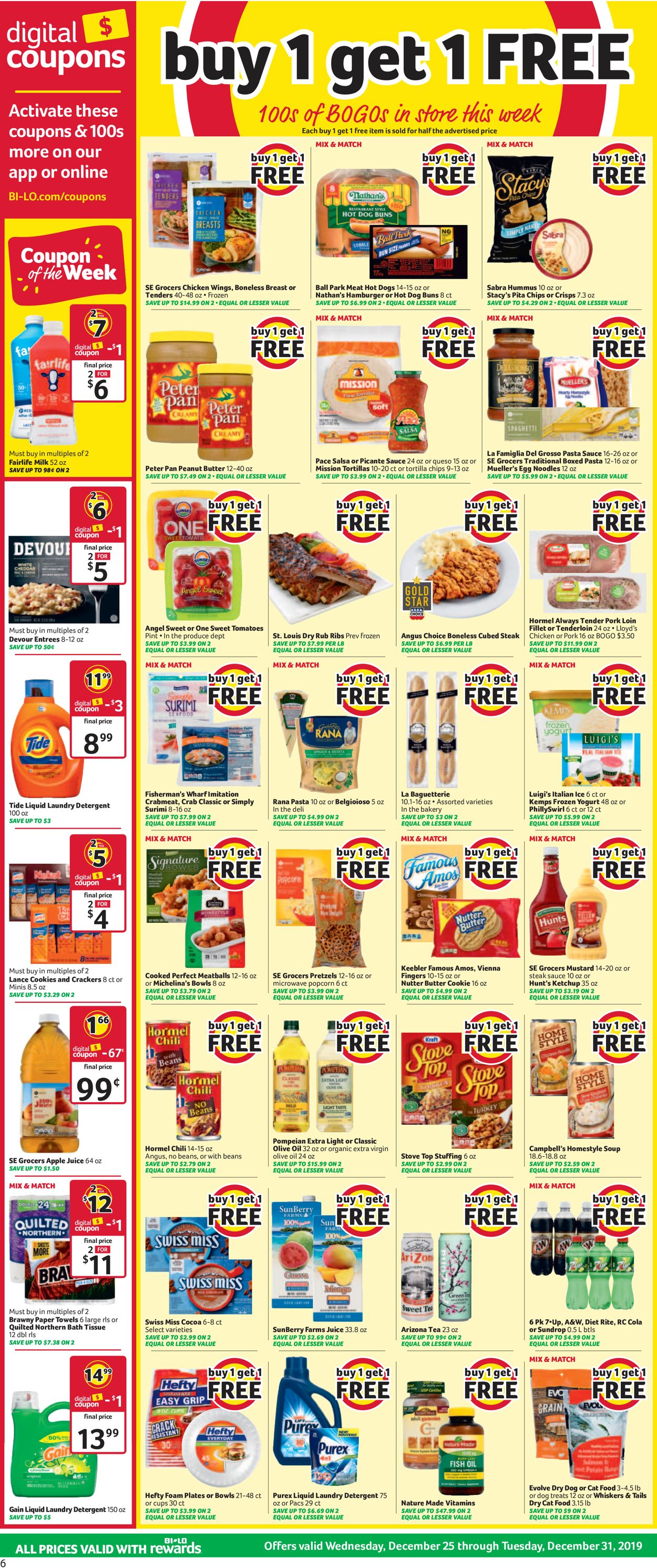 Catalogue BI-LO from 12/25/2019