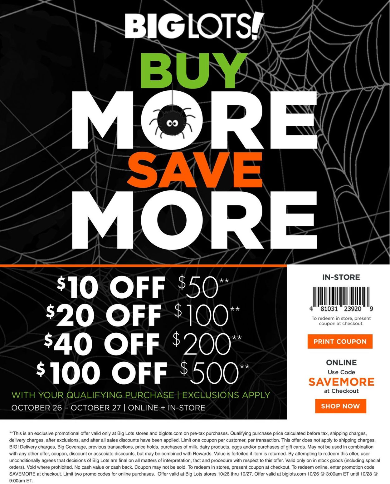 Catalogue Big Lots from 10/26/2019