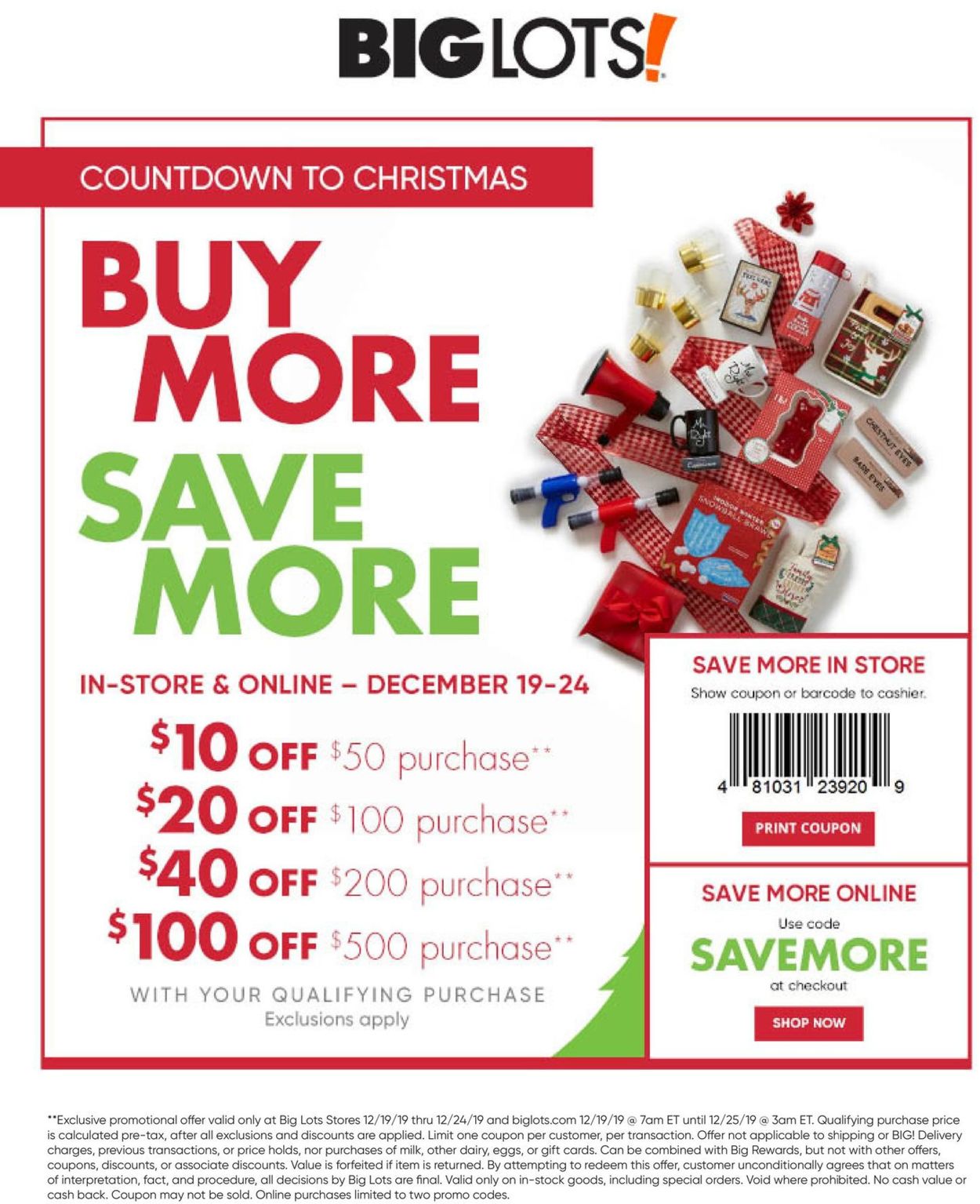 Catalogue Big Lots - Christmas Ad 2019 from 12/19/2019