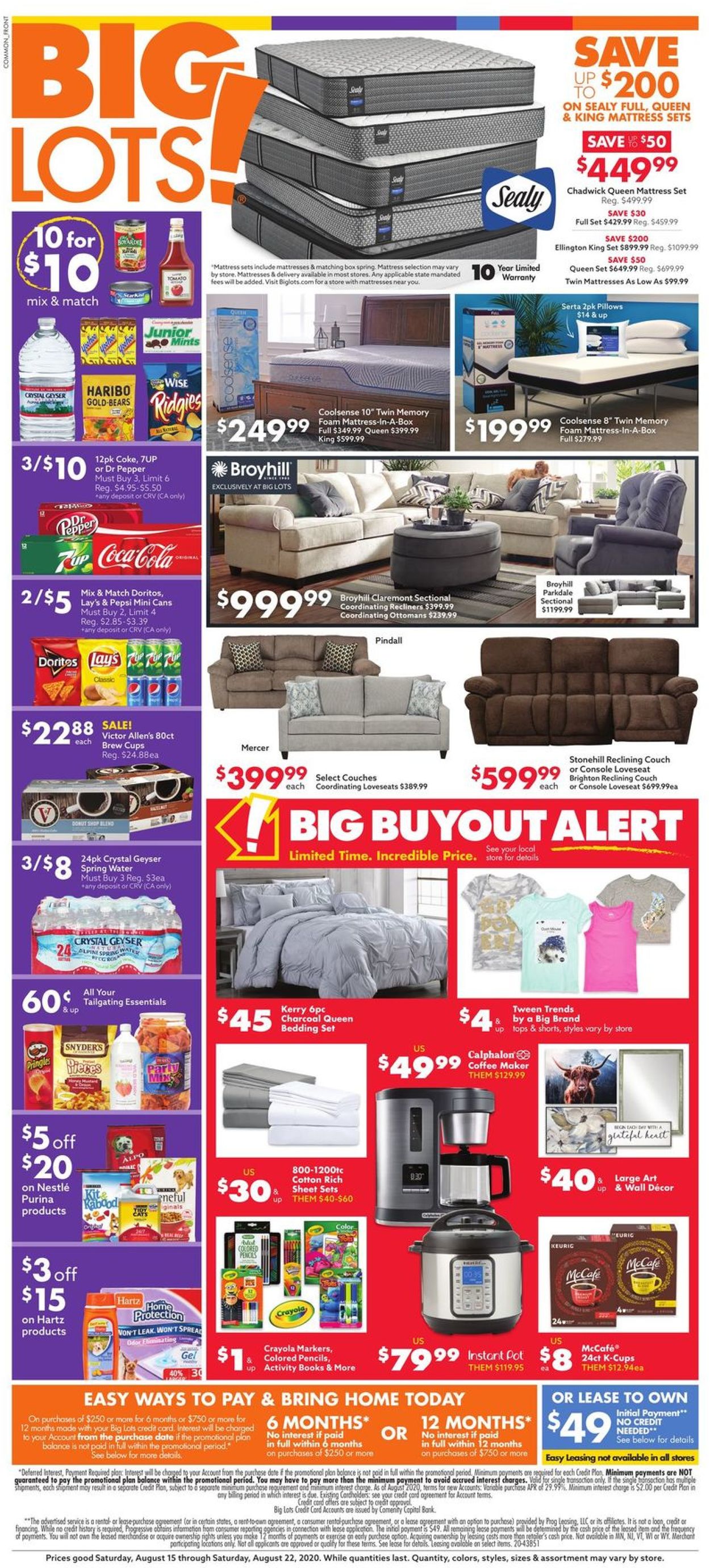 Catalogue Big Lots from 08/15/2020