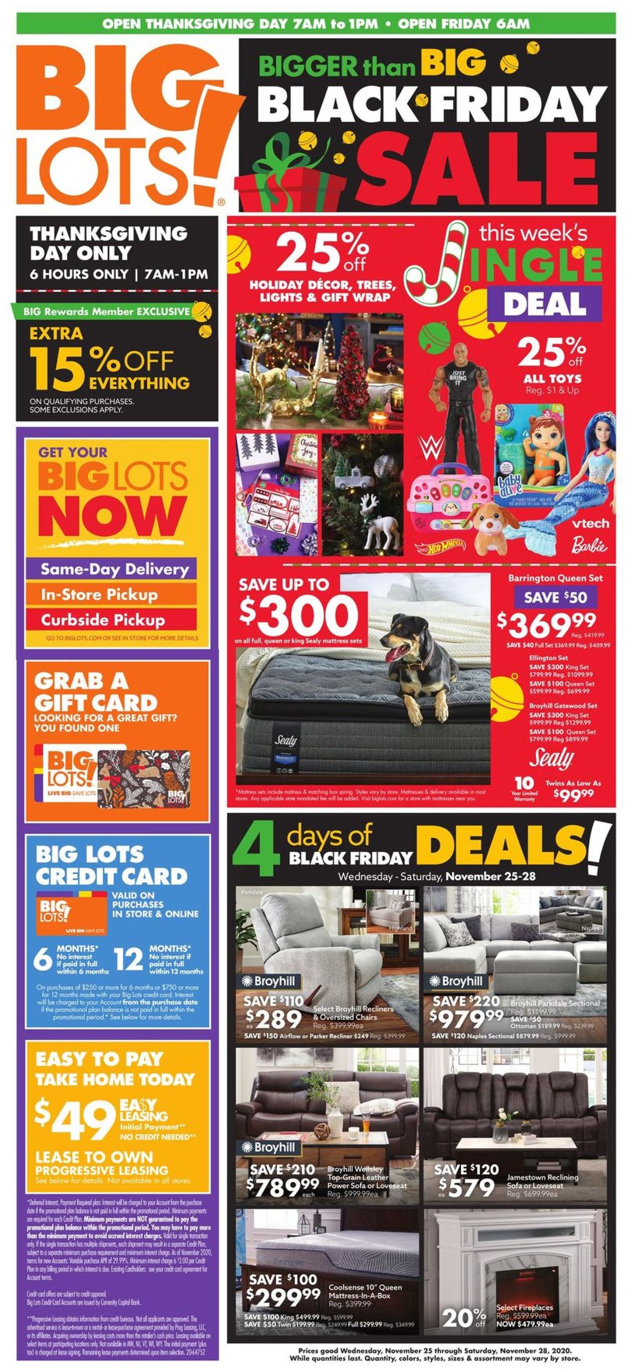 Big Lots Black Friday Sale 2020 Current weekly ad 11/25 11/28/2020