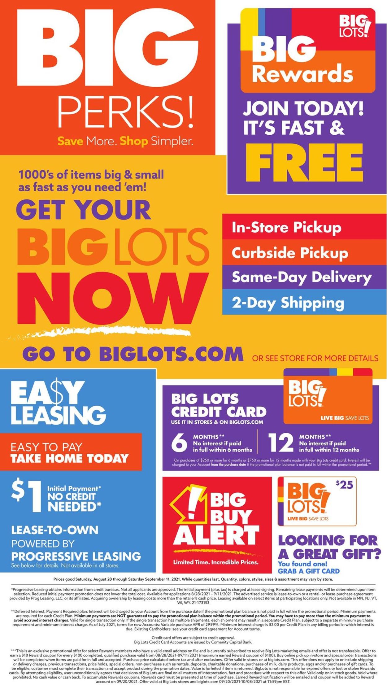 Catalogue Big Lots from 08/28/2021
