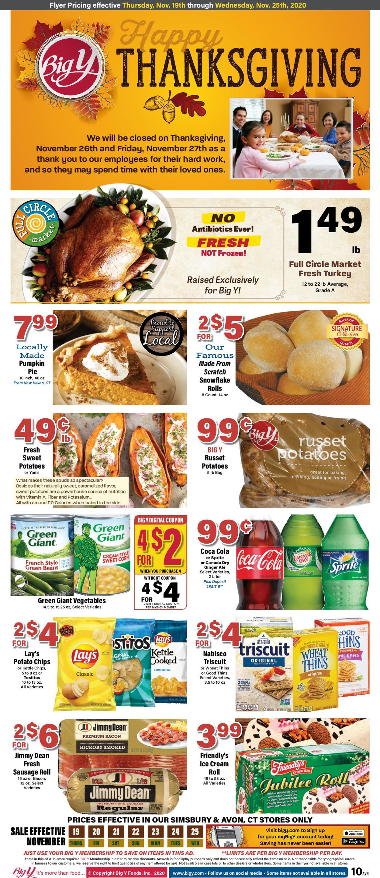Big Y Thanksgiving 2020 Current weekly ad 11/19 11/25/2020 frequent
