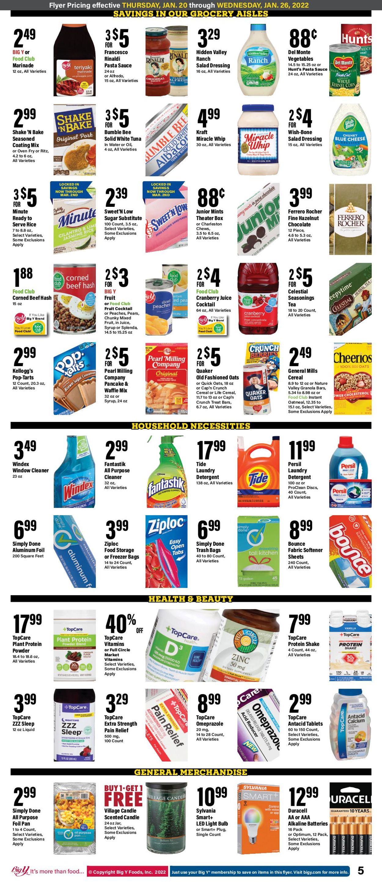 Catalogue Big Y from 01/20/2022