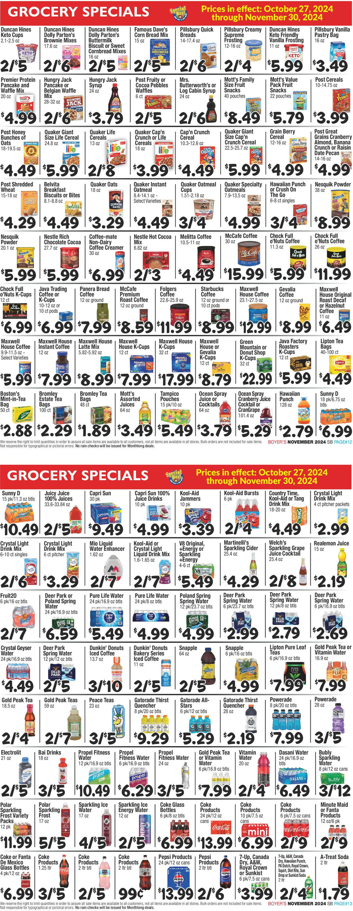 Catalogue Boyer's Food Markets from 10/27/2024