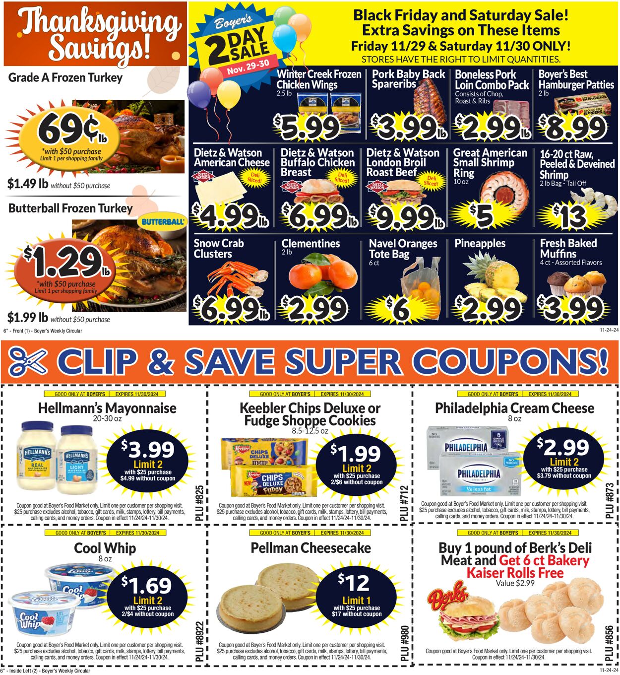 Catalogue Boyer's Food Markets from 11/24/2024