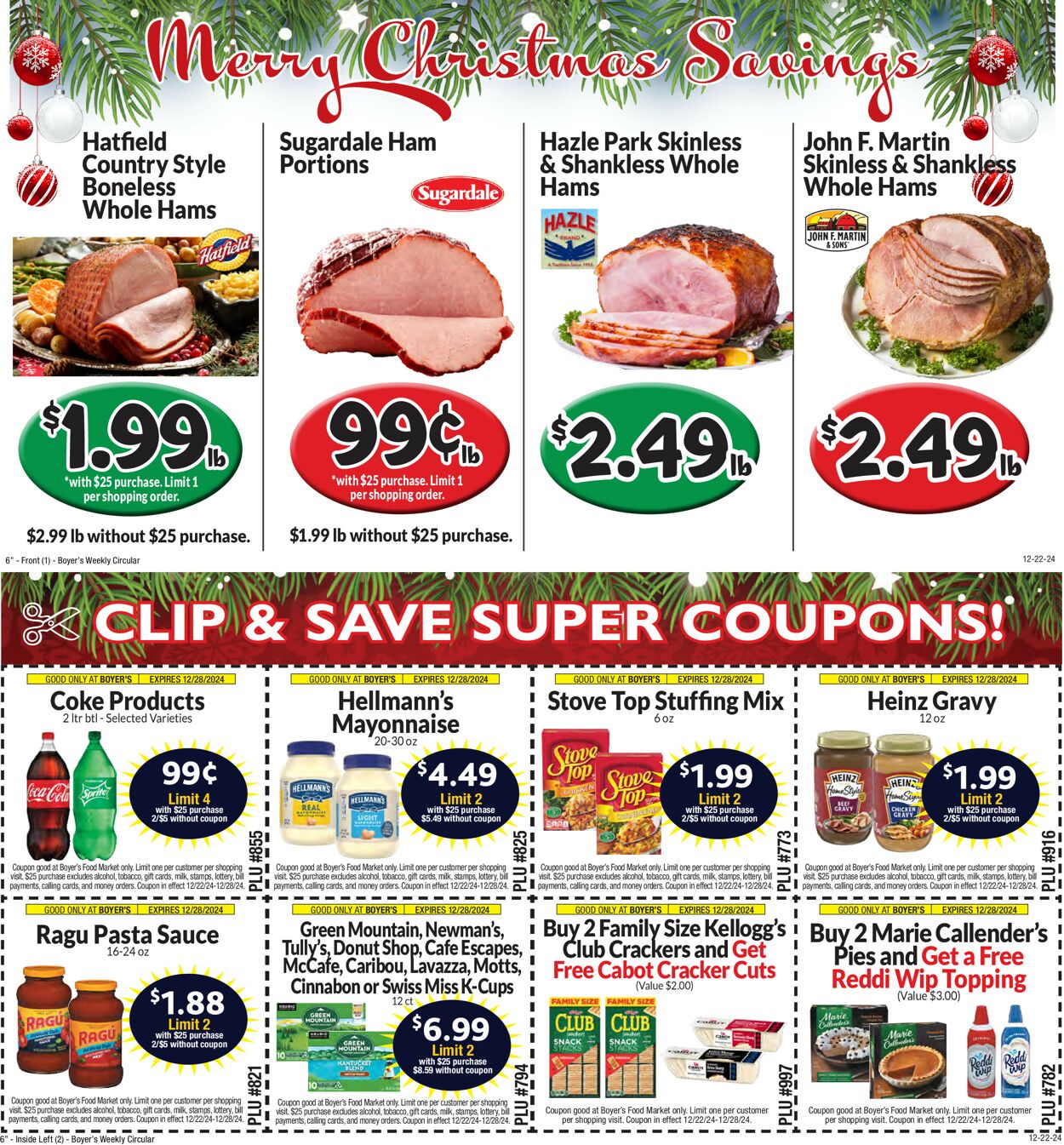 Catalogue Boyer's Food Markets from 12/22/2024