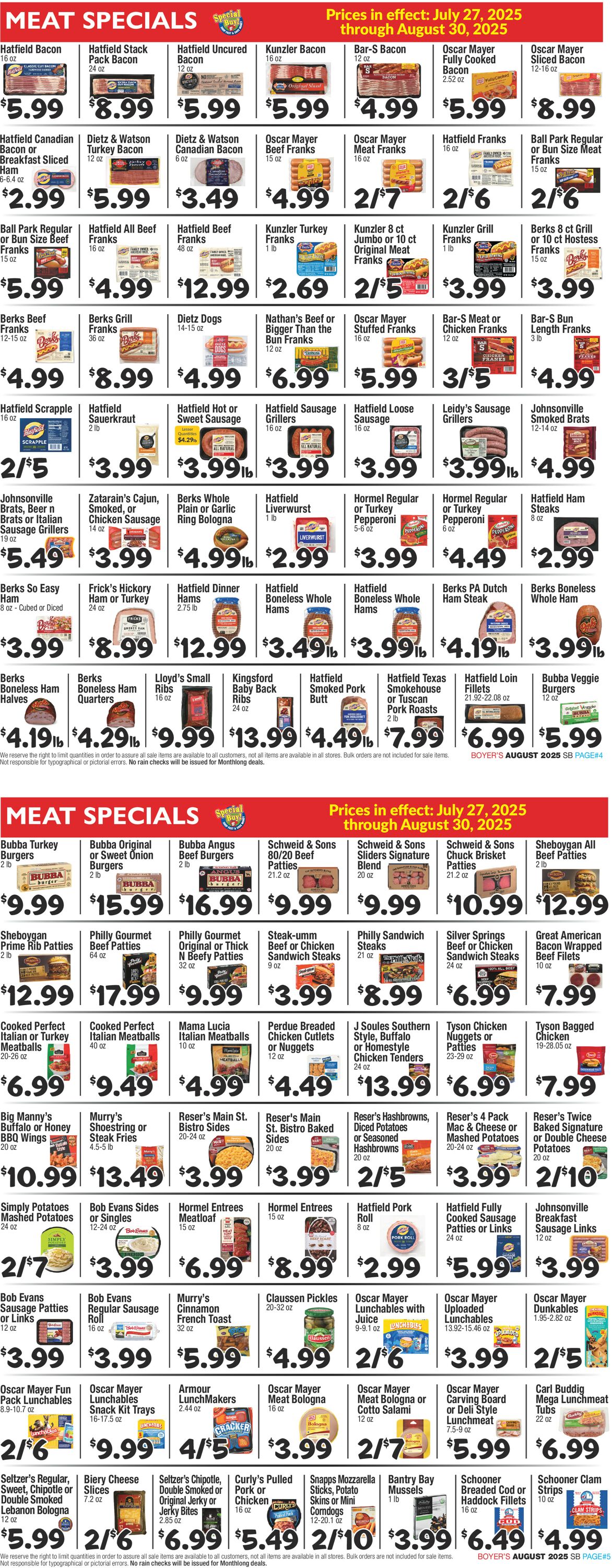 Catalogue Boyer's Food Markets from 07/27/2025