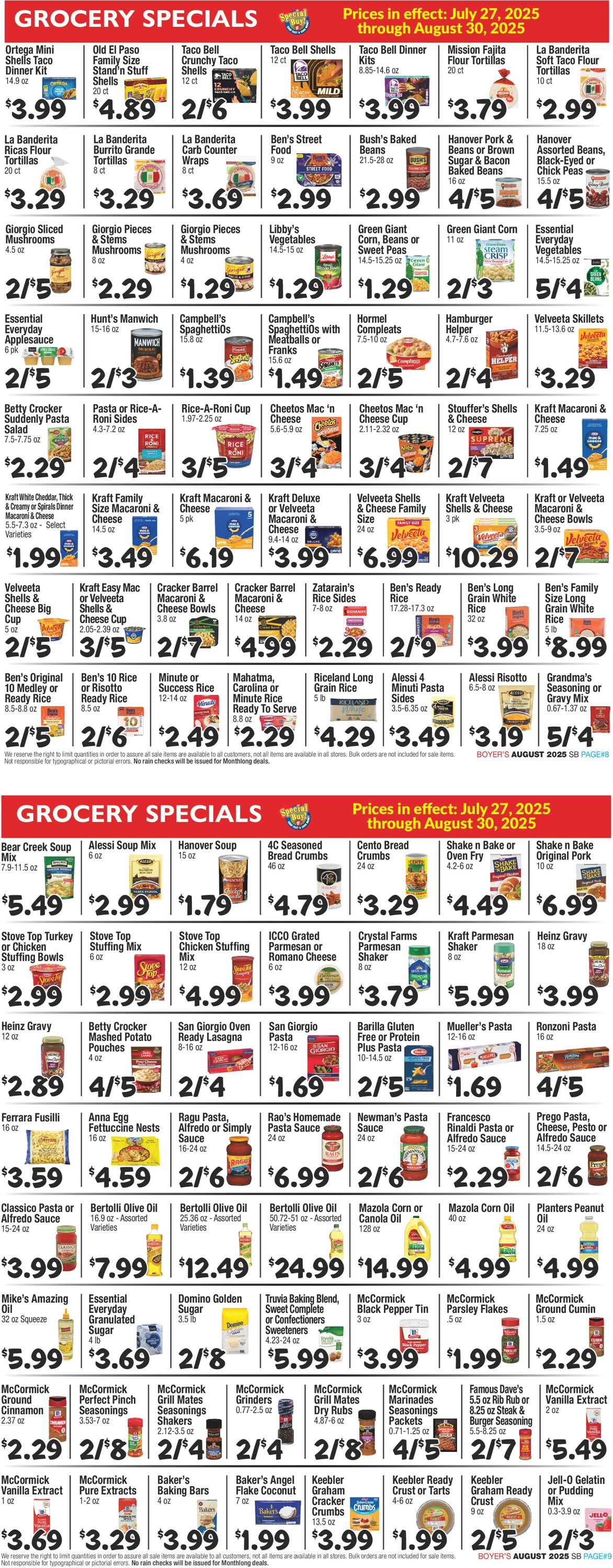 Catalogue Boyer's Food Markets from 07/27/2025