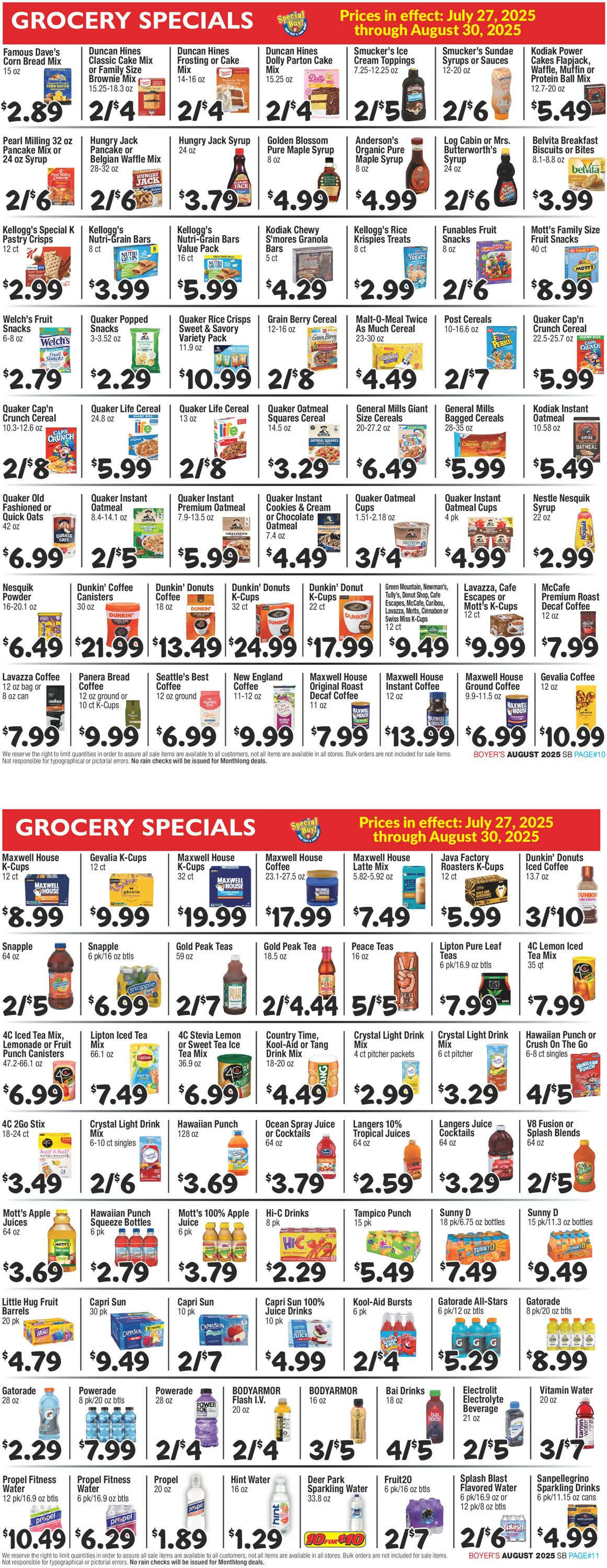 Catalogue Boyer's Food Markets from 07/27/2025