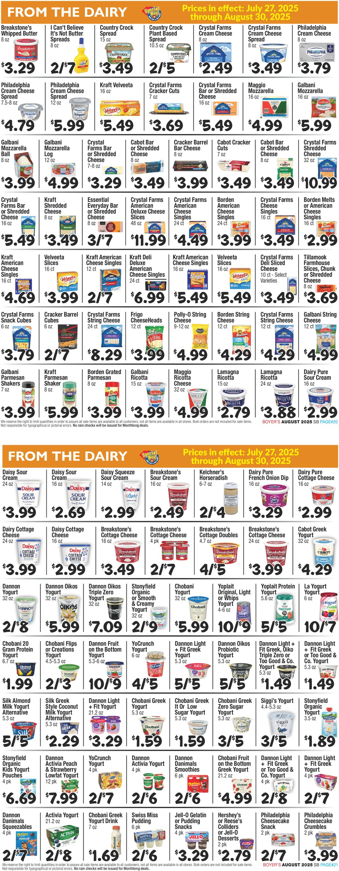 Catalogue Boyer's Food Markets from 07/27/2025