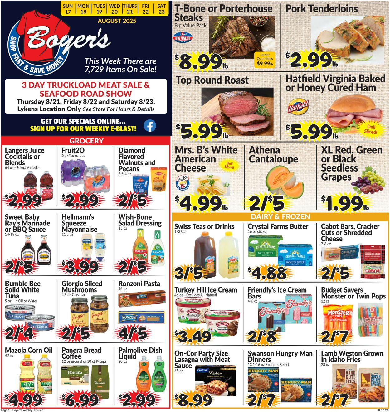 Catalogue Boyer's Food Markets from 08/17/2025