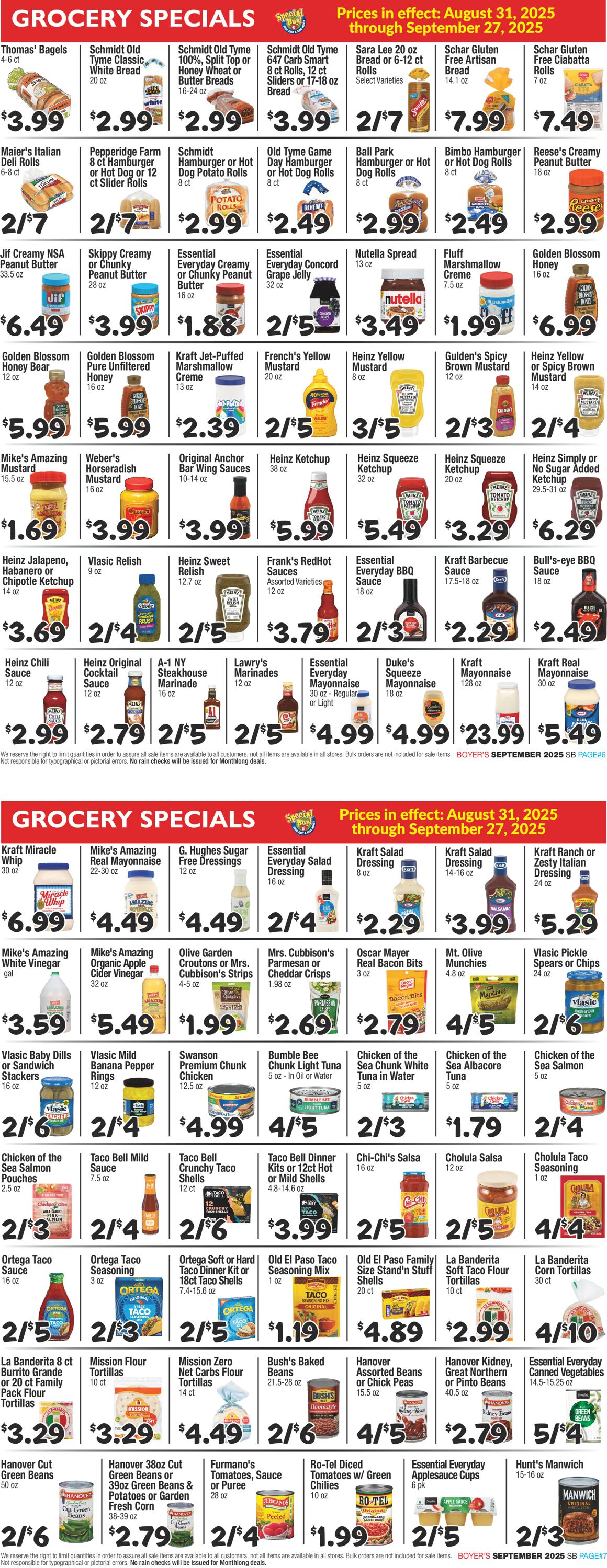 Catalogue Boyer's Food Markets from 08/31/2025