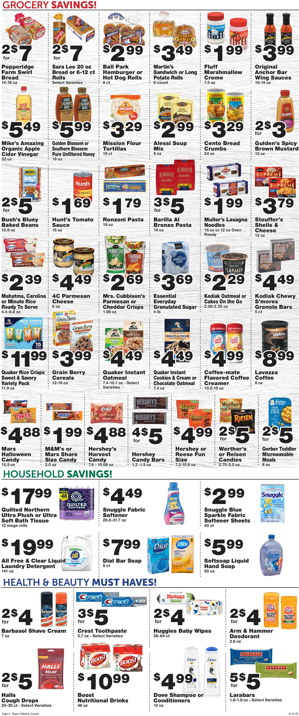 Catalogue Boyer's Food Markets from 09/14/2025