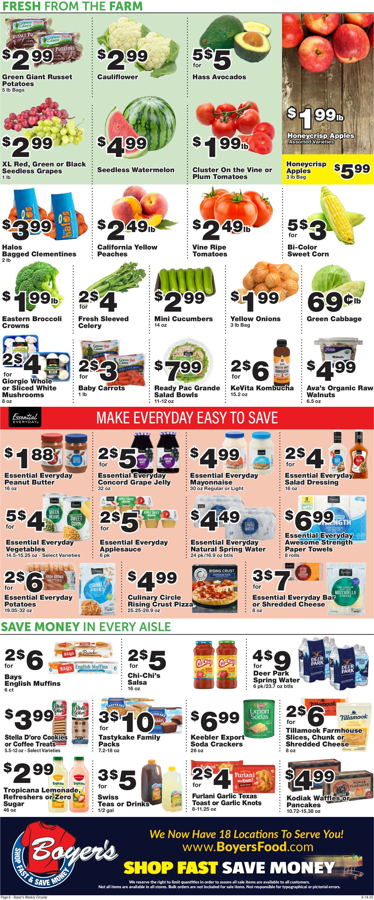 Catalogue Boyer's Food Markets from 09/14/2025