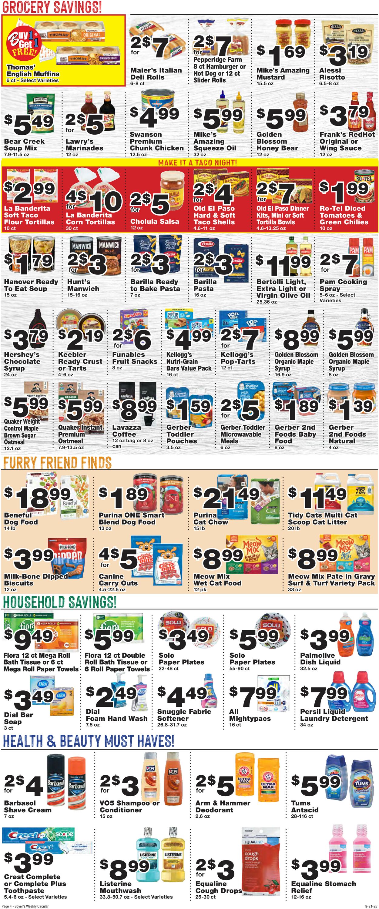 Catalogue Boyer's Food Markets from 09/21/2025